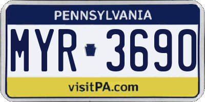 PA license plate MYR3690