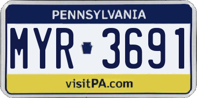 PA license plate MYR3691