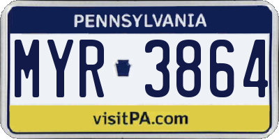 PA license plate MYR3864