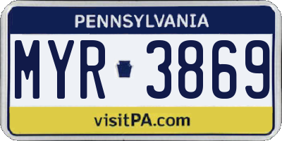 PA license plate MYR3869