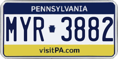 PA license plate MYR3882