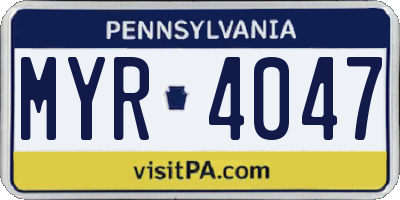 PA license plate MYR4047