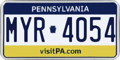 PA license plate MYR4054