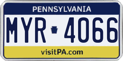 PA license plate MYR4066
