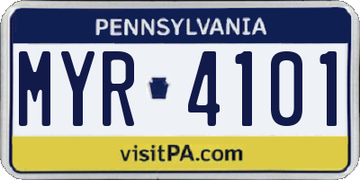 PA license plate MYR4101