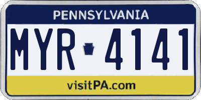 PA license plate MYR4141