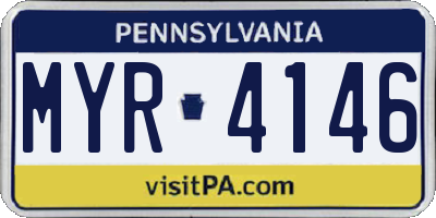 PA license plate MYR4146