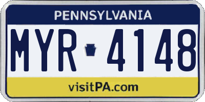 PA license plate MYR4148
