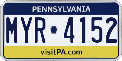 PA license plate MYR4152