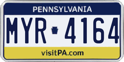 PA license plate MYR4164