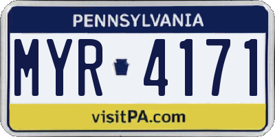 PA license plate MYR4171