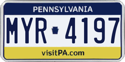 PA license plate MYR4197