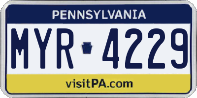 PA license plate MYR4229