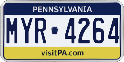 PA license plate MYR4264