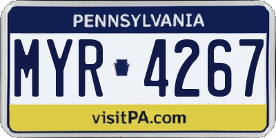 PA license plate MYR4267