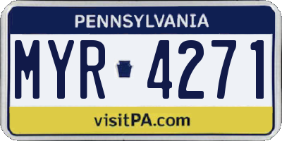 PA license plate MYR4271