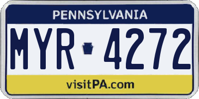 PA license plate MYR4272