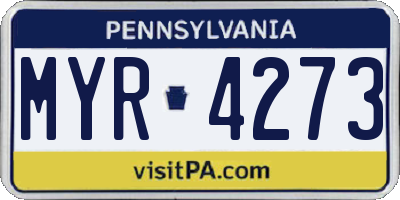 PA license plate MYR4273