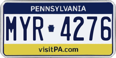PA license plate MYR4276