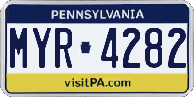 PA license plate MYR4282