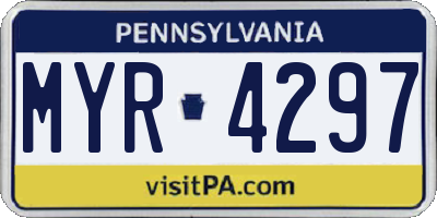 PA license plate MYR4297