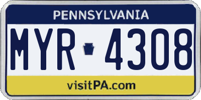 PA license plate MYR4308