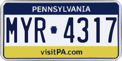 PA license plate MYR4317