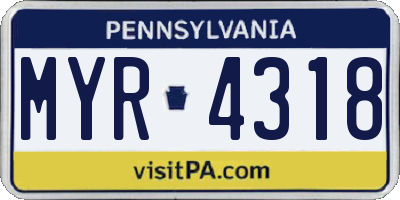 PA license plate MYR4318