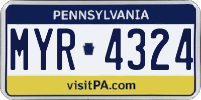 PA license plate MYR4324