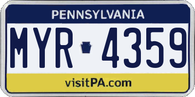 PA license plate MYR4359