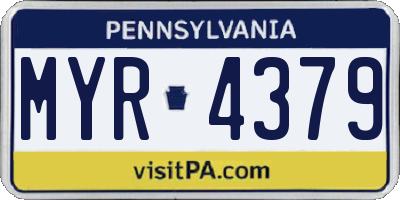 PA license plate MYR4379