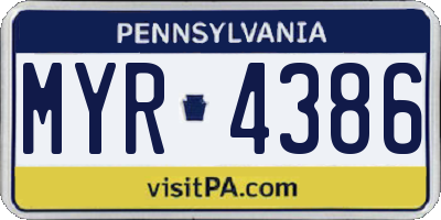 PA license plate MYR4386