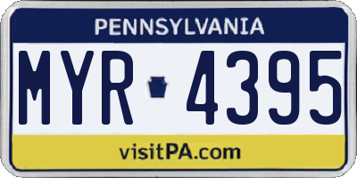 PA license plate MYR4395