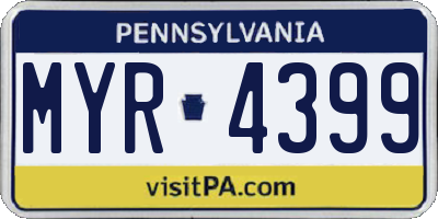 PA license plate MYR4399