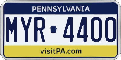 PA license plate MYR4400