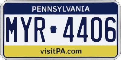 PA license plate MYR4406