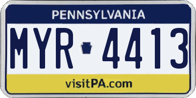 PA license plate MYR4413