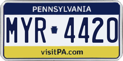 PA license plate MYR4420