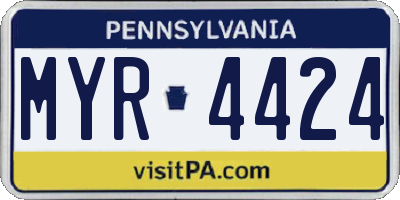 PA license plate MYR4424
