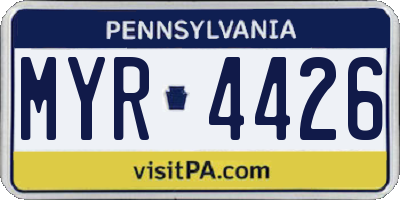 PA license plate MYR4426