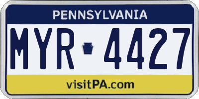 PA license plate MYR4427