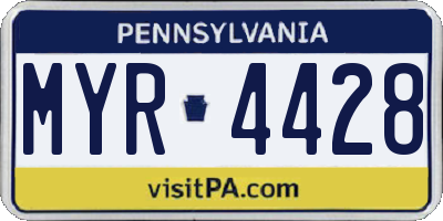 PA license plate MYR4428