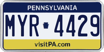 PA license plate MYR4429