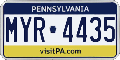 PA license plate MYR4435