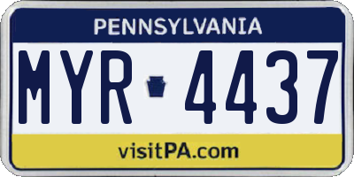 PA license plate MYR4437