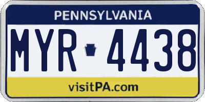 PA license plate MYR4438