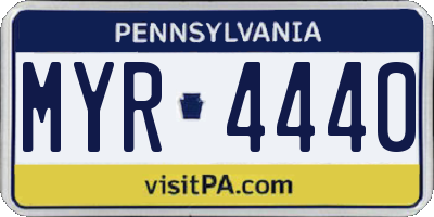 PA license plate MYR4440
