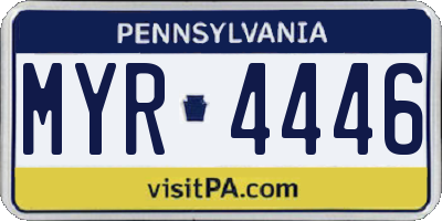 PA license plate MYR4446