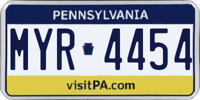 PA license plate MYR4454