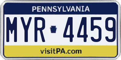 PA license plate MYR4459